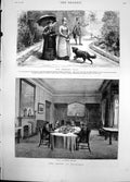 Antique Print Queen Balmoral Dining Room Morning Walk Princess Beatrice1882