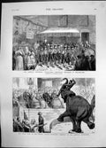 Antique Print Temperance Procession Philadelphia Elephant Crystal Pal 1876 19th