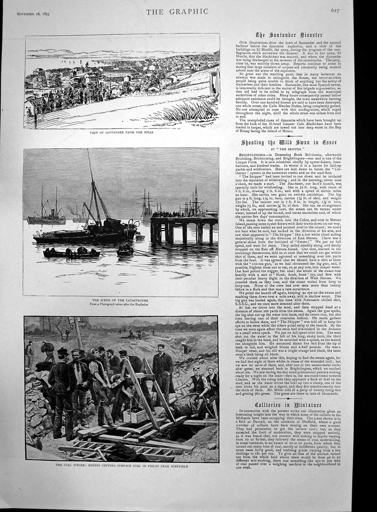 Old Santander Scene Disaster Dynamite Explosion Coal Strike Sheffield
