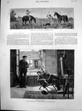 Old Antique Print Wallaby Hunting Queensland Neighbours W Bartlett 1882 19th
