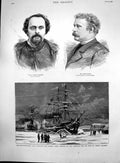 Old Print Dante Rossetti Henry Woods Newfoundland Seal Fisheries Ice 1882 19th