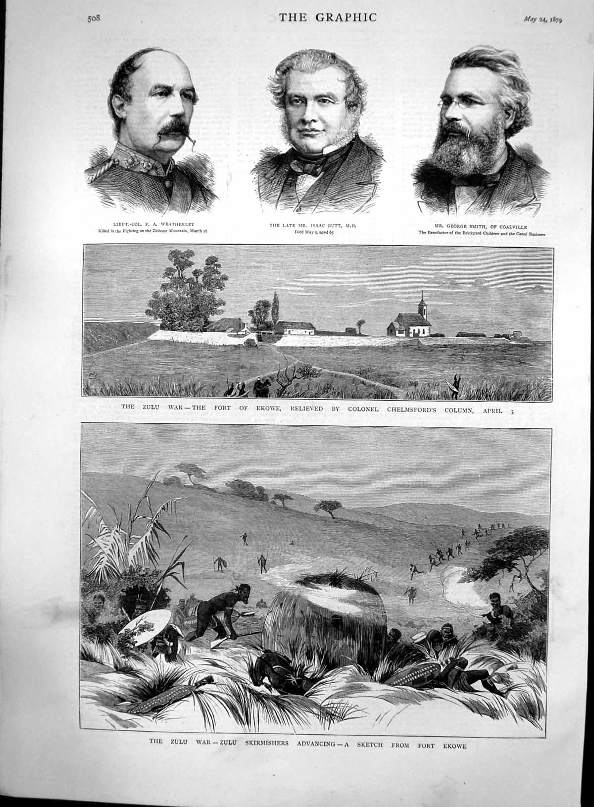 Old Isaac Butt George Smith Zulu War Fort Ekowe Skirmishers Advance18 Victorian