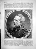 Original Old Antique Print Portrait Baron Von Moltke 1870 19th