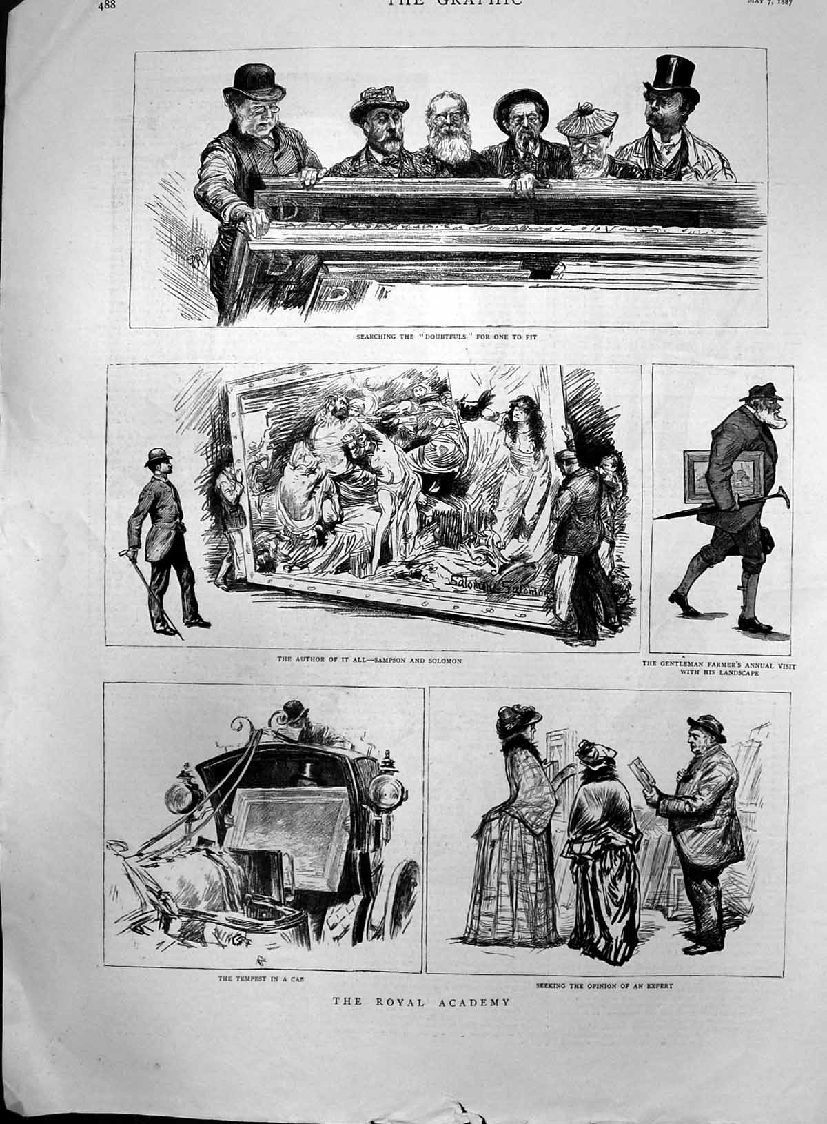 Old Print Royal Academy Tempest Car Opinion Expert Farmer Landscape 1887 19th