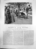 Old Print Saddle Sabre William Small Gibert Raised Hat Miss Devereux 1887 19th