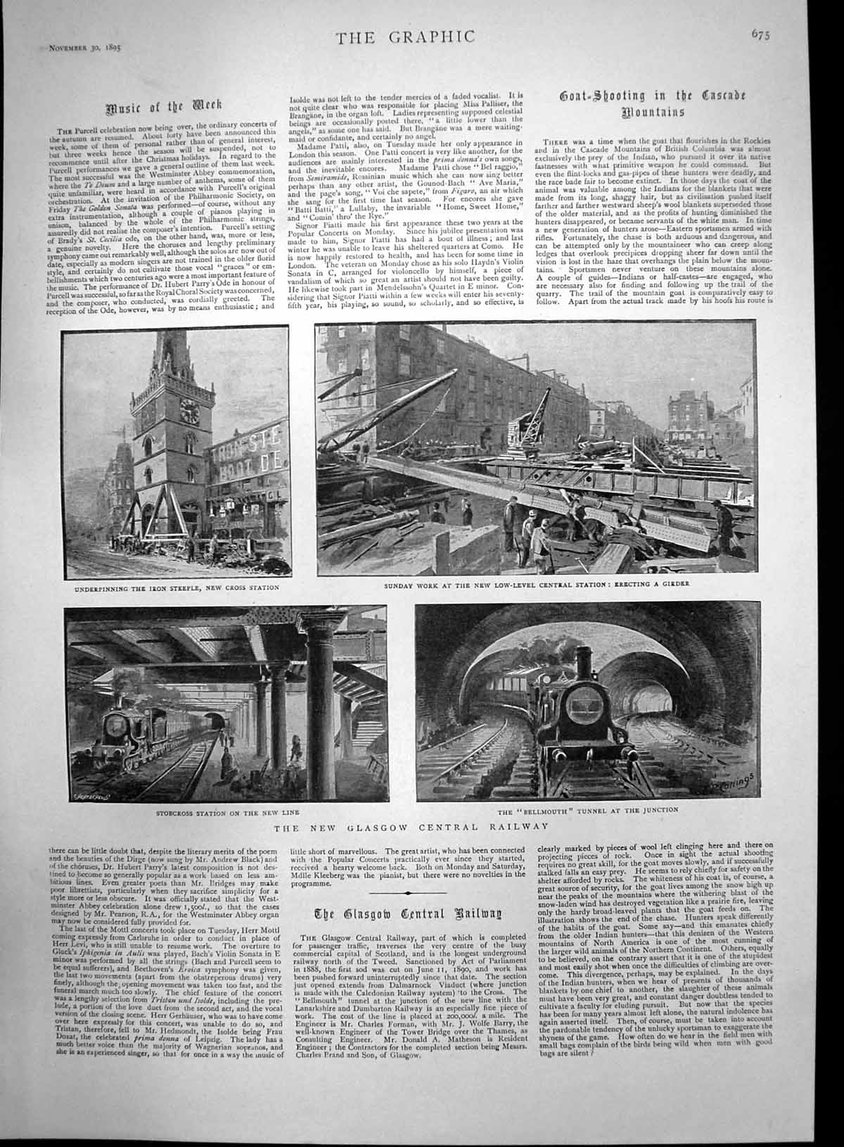 Antique Print New Glasgow Central Railway New Cross Station Stobcross 1895 19th