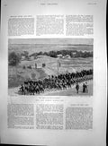Antique Old Print New Forest Manoeuvres Guards March Baddesley J Nash 1895 19th