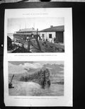 Antique Old Print Colera Norte Europa Nijnovgorod Rusia Hospital Hamburgo1892