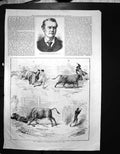 Original Old Antique Print Commodore William Hewett Bull Fighting Madrid 1877