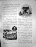 Original Old Antique Print Australasia Chinese Garden Chinese Joss House C 1850