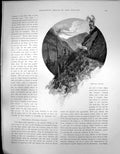 Antique Old Print Descriptive Sketch New Zealand Train Rimutala Incline C1850