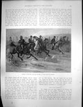 Original Old Antique Print Charge New Zealand Cavalry Battle Orakau C1900 20th