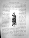 Original Old Antique Print Sketch New Zealand Man Oar Hone Heke C1900 Victorian