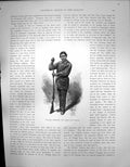 Original Old Antique Print William Thompson Maori King-Maker Rifle C 1900 20th