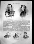 Antique Old Print Parnell Commission Russian Imperial Marriage Duke Paul 1889