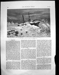 Original Old Antique Print Hansa Ship Crushed East Greenland Ice 1889 Victorian