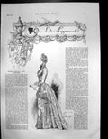 Antique Print Ladies Supplement Fashions Facts Fancies Lady Long Dress 1889