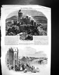 Old Print Castle Stolzenfels Queens Prussian Residence Rhine River C1890 19th