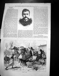 Original Old Antique Print Theatre Mr F Mervin Nubian Games Natives Srears 1880