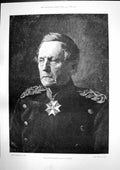 Original Old Antique Print Field Marshal Count Von Moltke Bit Coventry 1891