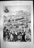 Antique Old Print Torquay Charter Municipal Incorporation Cholera Hamburg1892