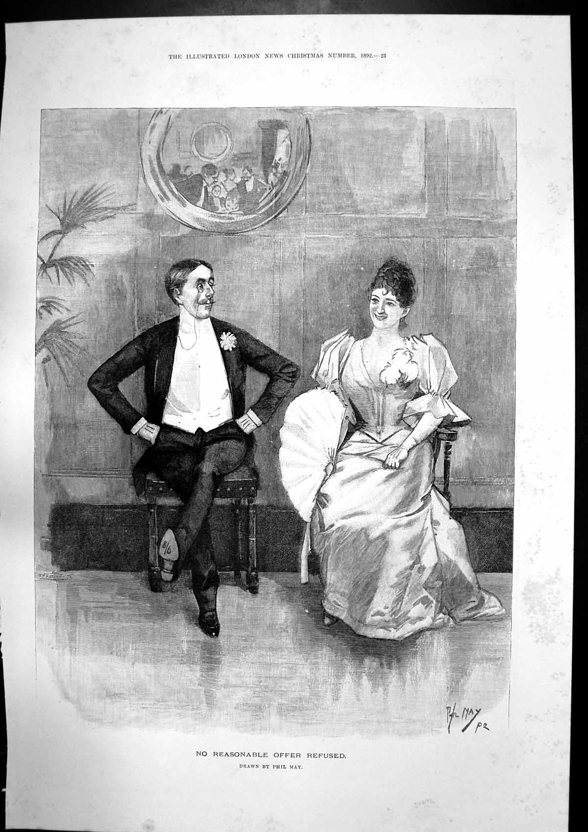 Antique Print No Reasonable Offer Refused P May Revrend Ezekiel Crump 1892 19th