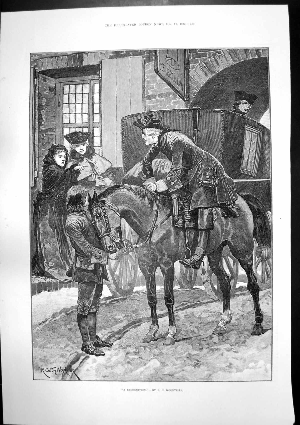 Old Print Recognition Rc Woodville Trophy 1St Battalion Royal Scots 1892