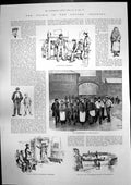 Old Antique Print Crisis Cotton Industry Lock Out Houses Stalybtidge 1892 19th