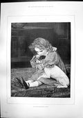 Antique Print Anti Muzzling League Girl Dog Edwin Dunkin Richard Sims 1898 19th