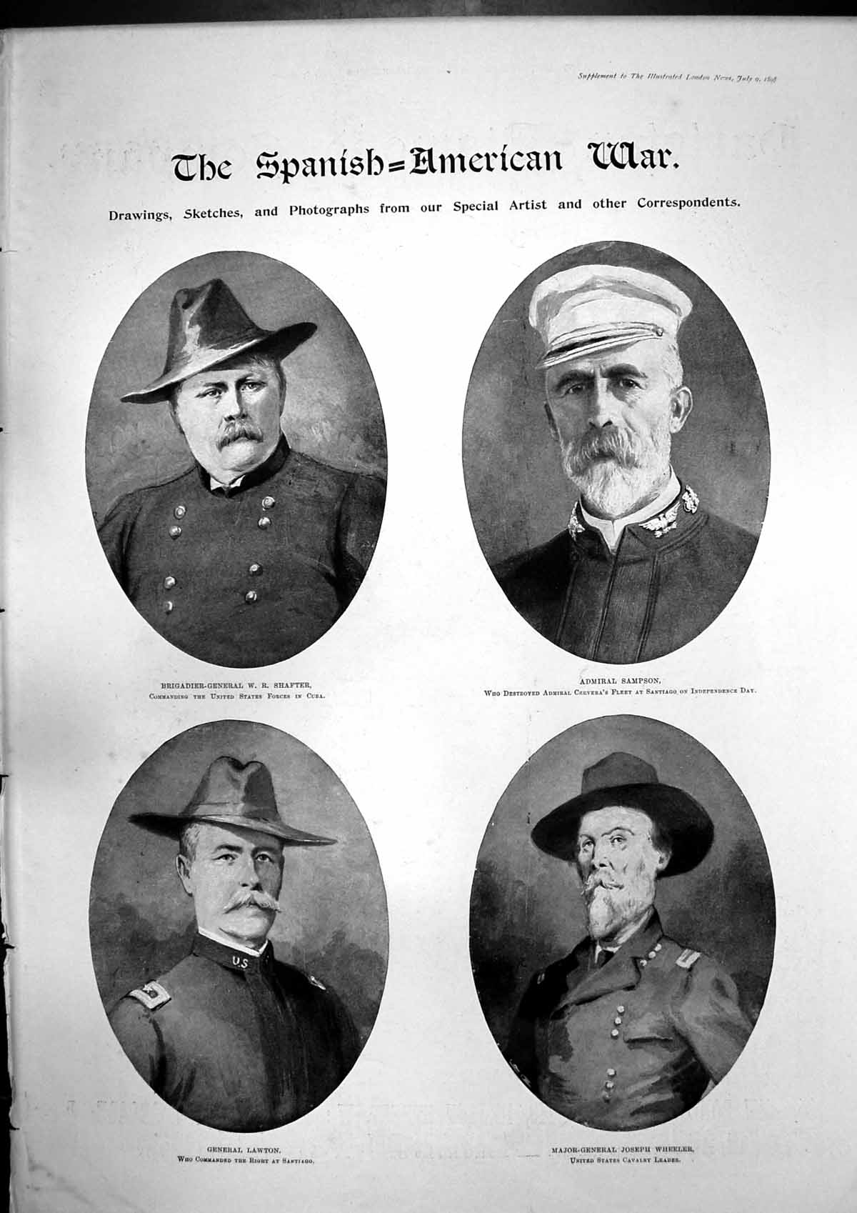 Antique Print Spanish American War Admiral Sampson Parisian Diamond Co 1898