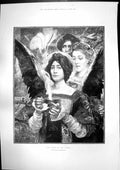 Antique Print Spirit Forest E Maxence Three Generations Danish Royals 1898 19th