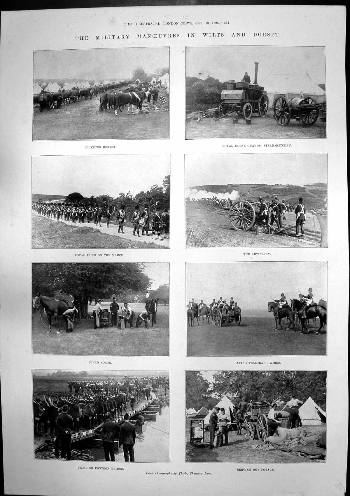 Antique Old Print Military Manoeuvres Wilts Dorset Lord Wolseley E Wood 1898