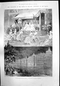 Old Antique Print Coronation Queen Holland Hague Houses Parliament 1898 19th