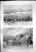 Old Antique Print Battle Omdurman Soudan Coronation Queen Wilhelmina 1898 19th