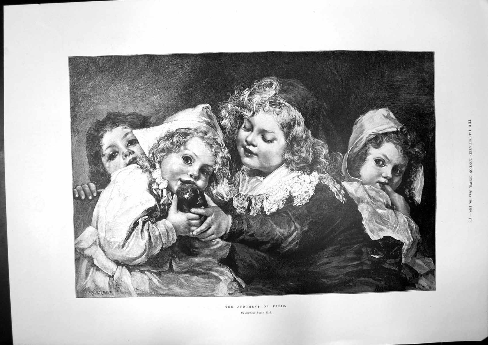Old Print Judgment Paris S Lucas Winchester Cathedral Bishop Sumner 1898 19th
