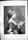 Antique Old Print Venetian Evensong Febvre Man Bed Staring Image Fear 1898 19th