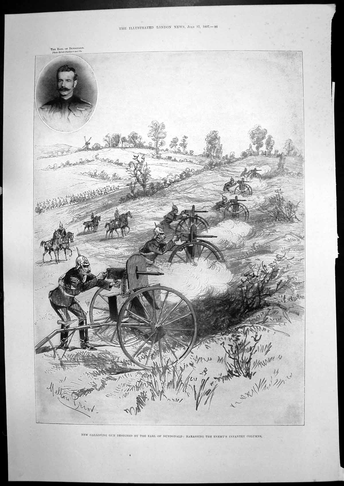Antique Print Galloping Gun Earl Dundonald London Tideway Billingsgate1897 19th