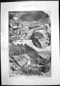 Antique Old Print Clovelly Harbour Quay North Street Man Daughter Nantes 1897