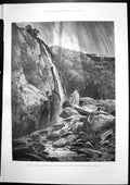 Antique Old Print Falls Dargle Powerscourt House Indian Frontier Trouble 1897