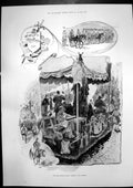Old Antique Print Lord Mayors Show Accident Scotch Express St Neots 1895 19th