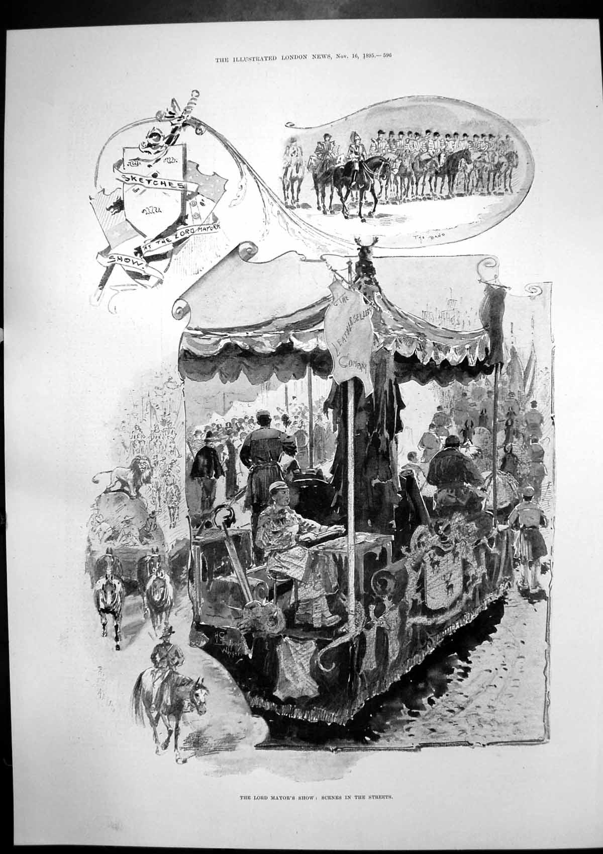 Old Antique Print Lord Mayors Show Accident Scotch Express St Neots 1895 19th