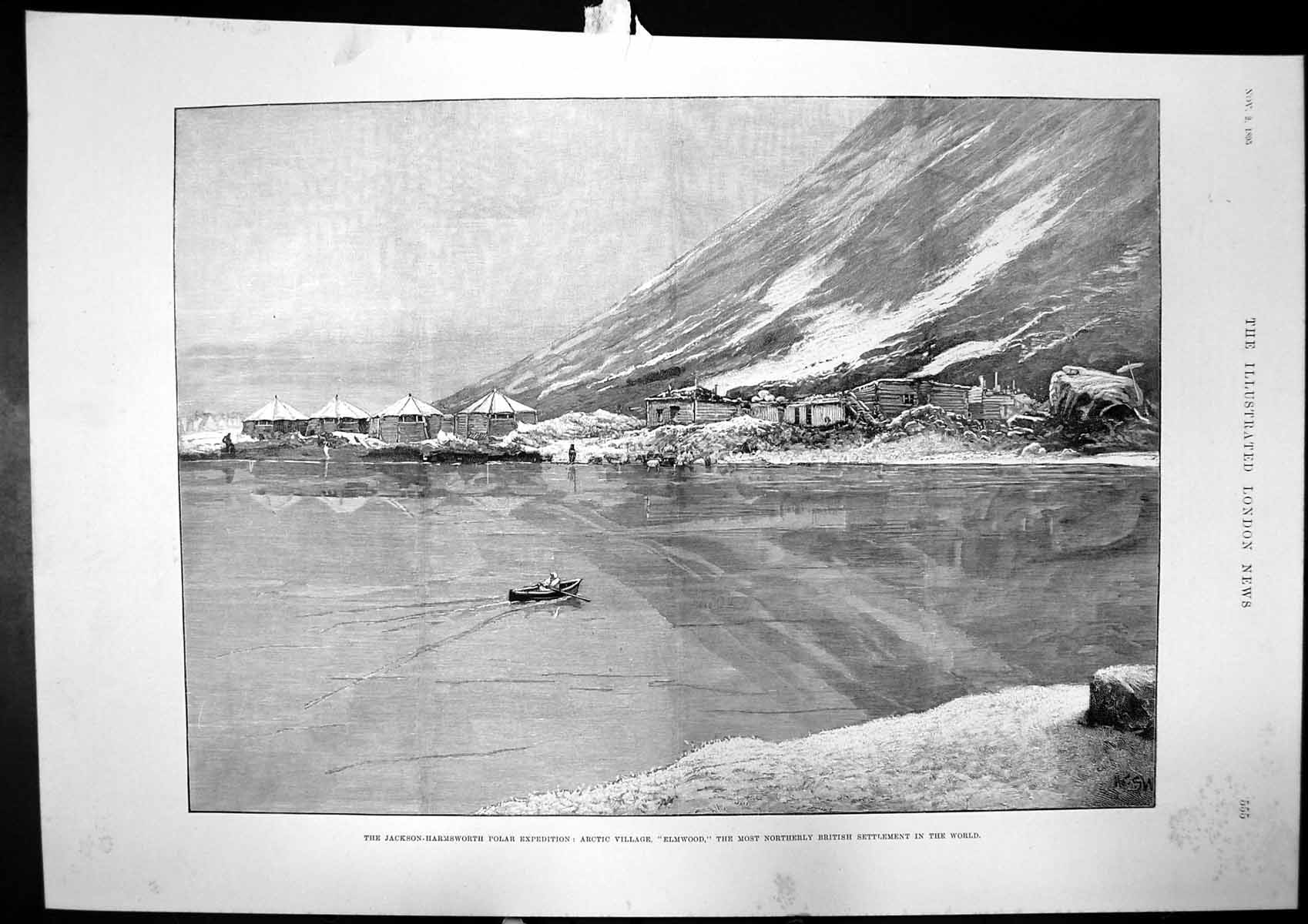Antique Old Print Jackson Harmsworth Arctic Exped Elmwood Constantinople 1895