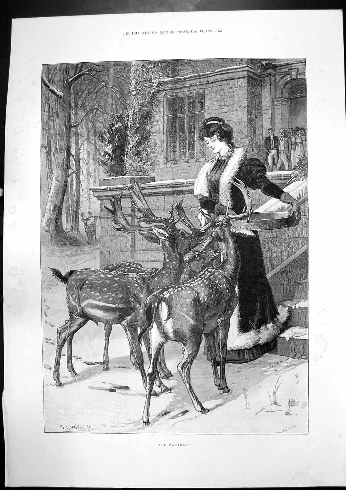 Old Antique Print Out-Patients Deer Island Philae From Libyan Shore 1895 19th