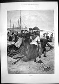 Old Print Suspense A Forestier Watch Sea Trinity Almshouses Mile End 1895 19th