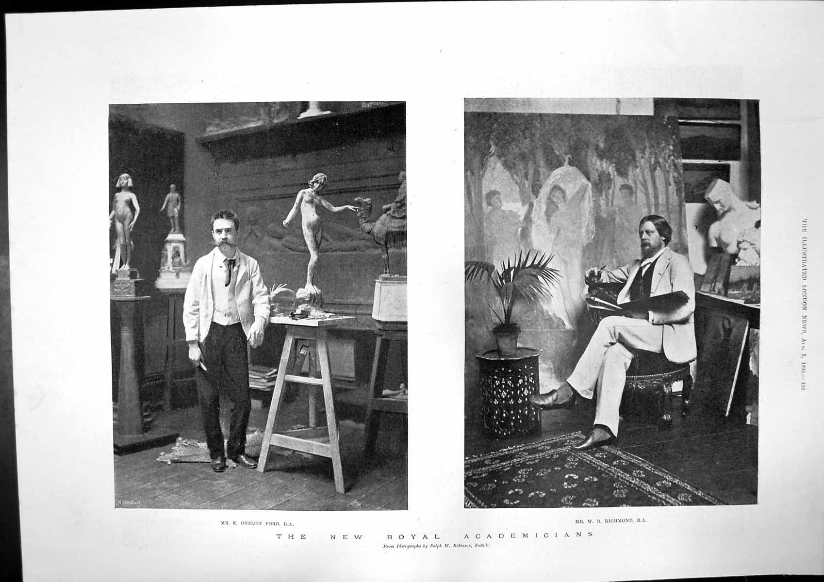 Antique Old Print Onslow Richmond Royal Academicians Bishop Winchester 1895