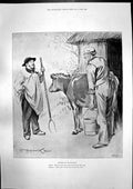 Antique Old Print Humours Elections G King New Craven Dock Southampton 1895