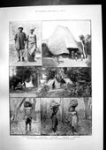 Antique Old Print Hinterland Lagos Dahomey Kosoko Camp Dopetu Redingote 1898