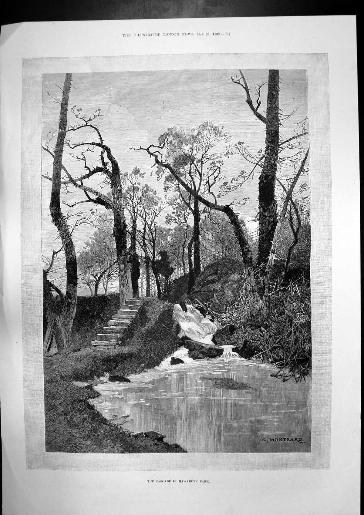 Antique Print Death Mr Gladstone Last Bulletin Hawarden Castle Village 1898