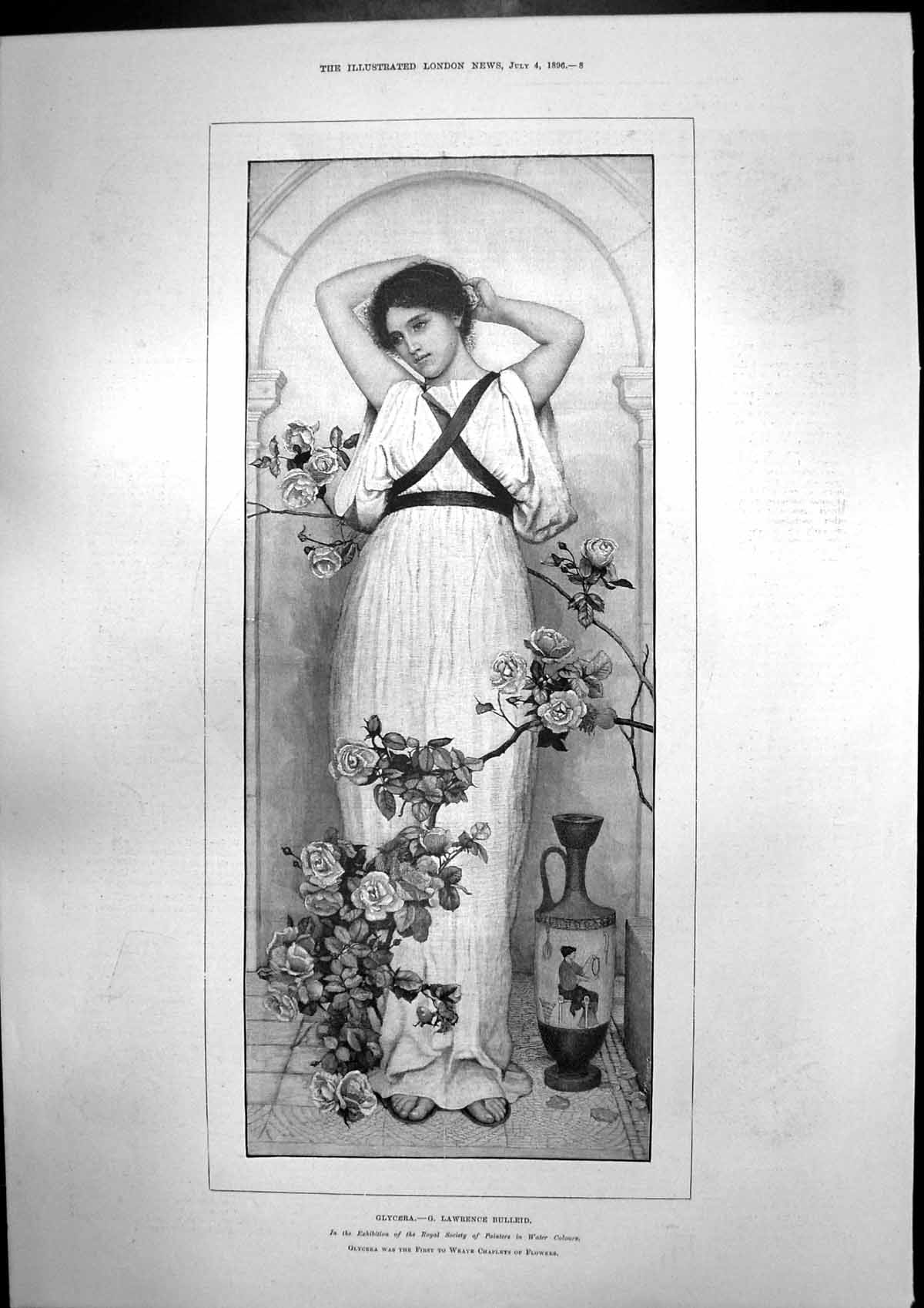 Antique Old Print Glycera G Bulleid Wedding Sophie Cadogan Samuel Scott 1896