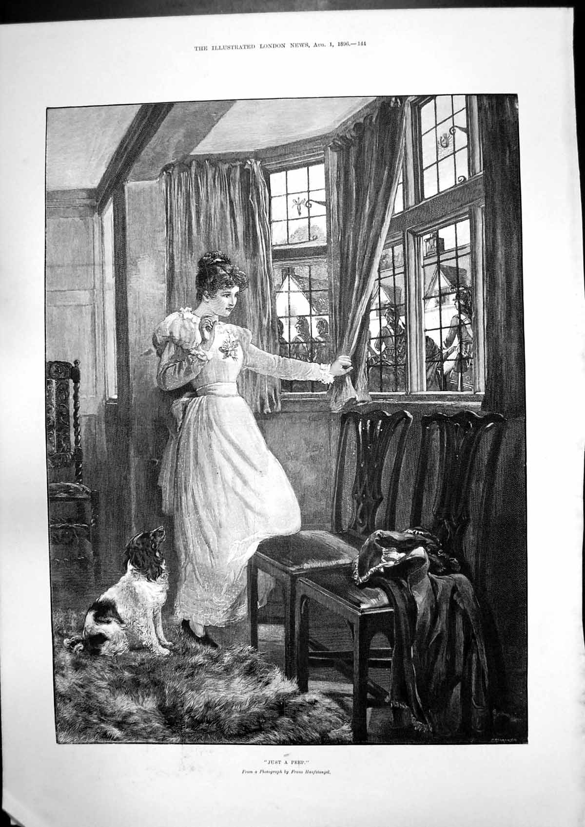 Old Print Just Peep Hanfstangel Centenary Robert Burns Birthplace Ayr1896 19th